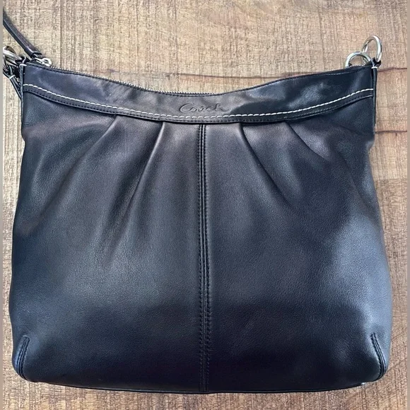 Coach Black Leather Bag F13764 - Picture 7 of 16